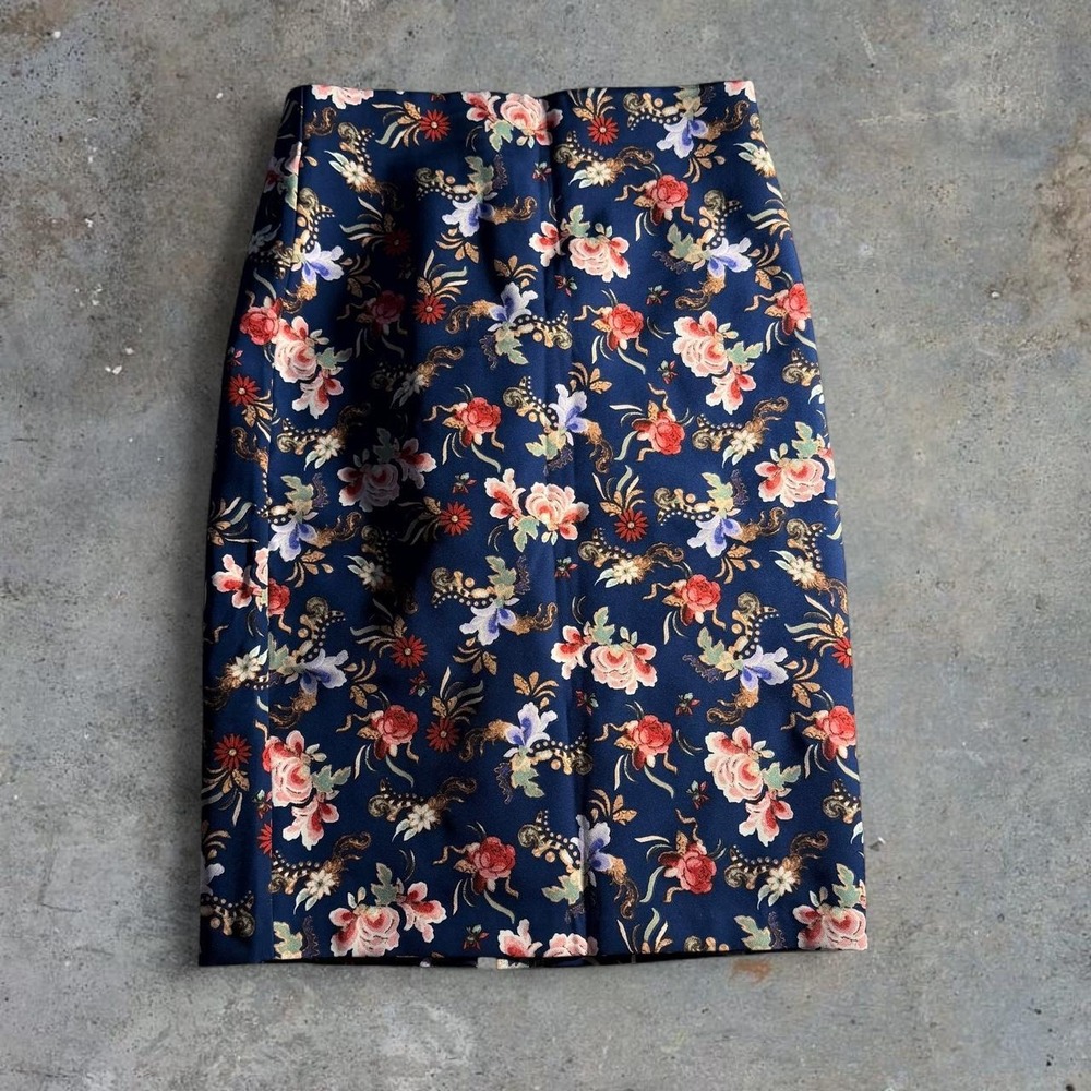 Philosophy Republic Clothing Navy Floral Pencil Skirt Womens Size 2 Cottagecore